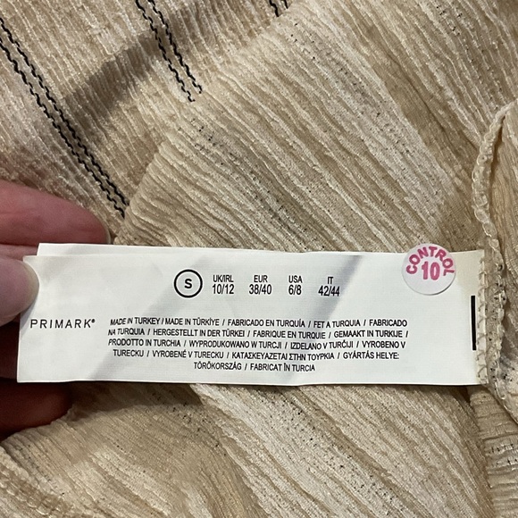 Primark Cream V-Neck Striped Boho Dress - Picture 5 of 5